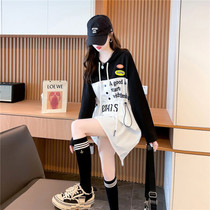 Pregnant women jacket 2021 New Fashion early autumn hooded long sweatshirt women belly design sense long sleeve top