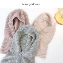 NannyMonee Childrens Cashmere Neck Ear Guards Boys and Girls Warm Windproof Knit Balaclava