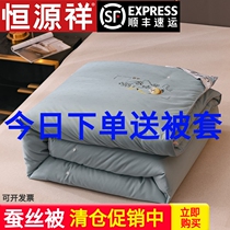 Silk quilt 100% mulberry silk quilt by summer quilt full cotton quilted by spring autumn quilt core thickened warm winter quilted by wedding