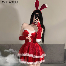 Sexy elf costume maid dress cosplay cute bunny girl uniform seduction night Christmas dress dress woman