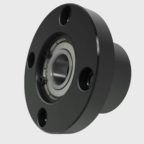 Round flange bearing seat assembly with bearing holder Double bearing seat 45 steel black BGRBB-6204ZZ