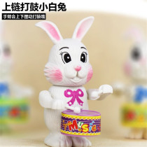 Chain clockwork drumming toys rabbit drumming drums new strange clockwork toys hot sale promotional gifts