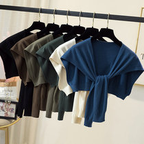 Knitted small shawl female outer spring and autumn air conditioning room with neck and neck decoration knocked shoulder to keep warm scarf