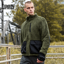 Freeman riot front fleece mens autumn and winter outdoor warm clothes lamb velvet thickened tactical fleece jacket