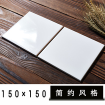 150×150 simple style white wall tiles square 15 bright matte black tiles Nordic kitchen bathroom small tiles