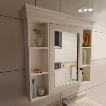 American solid wood toilet mirror box custom smart bathroom mirror cabinet storage cabinet oak wall mirror cabinet