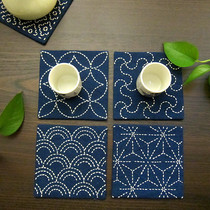 Japanese Thorn embroidered coaster vintage fabric tea coaster tea mat tea ceremony is finished