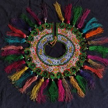 Handmade old embroidered shawl Dong shawl Ethnic minority crafts Hand embroidered tassel shawl Dong dress