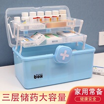 Medicine box Household multi-layer large capacity portable medical emergency standing medicine small medicine box Family medicine storage box