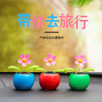 Creative Car Swing Piece Solar Apple Flowers Interior Decoration In-car Interior Decoration Interior Accessories Cute