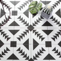 Nordic flower tiles black and white balcony 300 toilet tile kitchen restaurant wall tile antique non-slip floor tiles