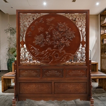 Dongyang woodcarving carved Chinese camphor wood flowers blossom rich insert screen solid wood porch carving partition screen spot
