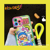Graffiti girl lanyard for iPhone11promax Apple 12 phone case x s anti-drop xr 8plus soft