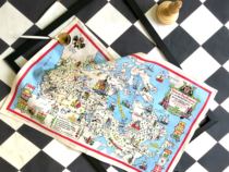 Zhou A family Alaska Canadian turmoil commemorative creative tea towel decorative painting pendulum background dust cover cloth