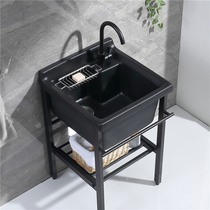 Black balcony stainless steel washing wardrobe deepened washing pool ceramic washing basin size sink basin single Basin