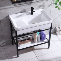 Black stainless steel bracket ceramic laundry basin with washboard living balcony wash basin household wash basin