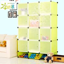 Easy assembly Resin magic piece wardrobe combination storage folding plastic fabric childrens locker Simple wardrobe
