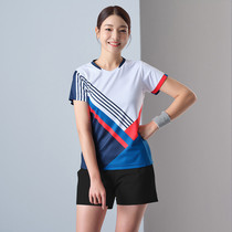 New badminton clothes womens sports T-shirt top mens short-sleeved suit ball suit shorts competition uniform table tennis