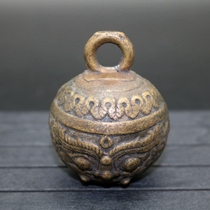 Retro nostalgic pure copper lion head antique copper bell animal face brass round large small and medium bell cow dog Bell