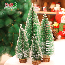 Festive show Christmas tree mini Cedar Bar white edge pine tree Christmas decorations scene ornaments 30cm small tree