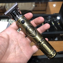 Copper tube electric clipper push white gradient oil head push scissors professional hair salon carving electric clipper notch hair clipper