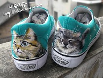 Xiaoan hand-painted pet head portrait to order painting (6 furry sleeping fragrant cat) a pedal lazy canvas shoes