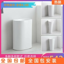  Non-porous integrated ceramic column basin Balcony washbasin Vertical bathroom washbasin Floor-to-ceiling washbasin