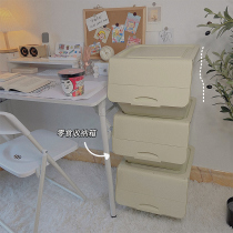 Snack storage box front open student dormitory storage box storage box can be superimposed cute living room finishing box