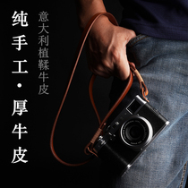 Handmade Italian cowhide Fuji camera strap Leica Shoulder strap Lanyard Leather lanyard Nikon Canon