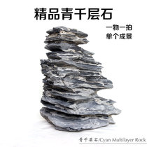 Aquarium landscape stone fine green stone multi-layer Stone Moss planting stone landscape stone bonsai decorative stone