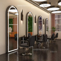 Hairdressing shop mirror Net red hair cutting mirror with LED lamp perm dyeing mirror hair salon special barber shop mirror factory direct sale