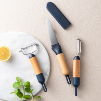 Stainless steel household peeler fruit knife Kitchen extended watermelon knife set Portable melon and fruit peeler knife