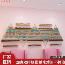 Old nail polish glue display shelf Wrought iron multi-layer wall-mounted nail shop shelf Cosmetics container