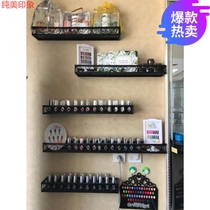 Storage cabinet Nail shop decoration rack Nail shelf Wall-mounted skin care products free hole wall-mounted wall-mounted display rack protection