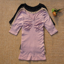 Spring and Autumn Body Shaping Body Shaping Body Large Round Neck with Modal base shirt Light Plastic Slim Body Warm Top Women