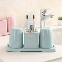 Toothbrush shelve toothbrushing cup suit tooth containing box lovers toothbrushing cup pure color gargling cup suit