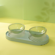 Cat bowl stainless steel double bowl protection cervical dog food bowl cat water bowl rice bowl cat food bowl anti-knock Pet Bowl