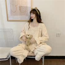 Pajamas set women 2021 Spring and Autumn New cute style square collar loose casual long sleeve trousers home clothing two-piece set