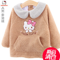 Hello Kitty girls gown waterproof bib painting clothes baby apron childrens eating blouse kindergarten anti-dressing