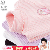 Girls sweater children plus velvet turtleneck bottoming shirt autumn and winter warm sweater big girls padded sweater winter clothing