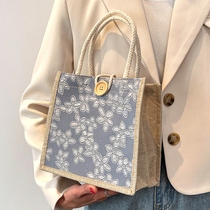 Summer small fresh bag female 2022 new office worker lunch box bento bag fashion going out handbag ins