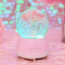 Crystal ball transparent dream cherry blossom Music box Music box girl birthday gift Christmas gift girlfriend girl
