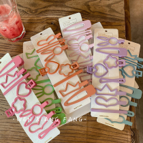 10 packs of cute matte hairpins Korean geometric edge clip bb clip bangs clip hair card word clip headdress female clip