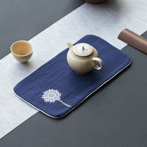 Cotton and linen rectangular absorbent pot tea towel Chinese style Zen Kung Fu Tea Tao embroidered tea thickened mat Tablecloth Japanese style