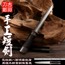 Dragon Springs Ancient Plume Sword Black Sandalwood Octafacial Handmade Short Sword Pattern Steel Forged with high hardness and small sword Han and Tang sword unopened