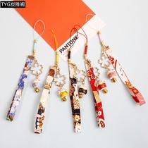 Suitable for Cat Bells and cherry blossoms shallow gold mobile phone chain mobile phone pendant good luck hanging pendant pendant hanging New