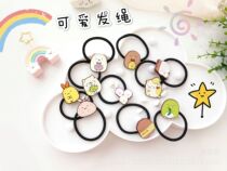 Japanese cartoon hair cord rubber band adult children Hairband tie hair band children hair accessories fried shrimp White Bear