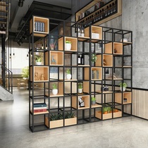 Light luxury iron floor screen partition living room shelf solid wood simple modern accessories rack porch factory shelf