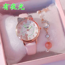 Childrens watch pointer type luminous waterproof anti-fall cartoon children Primary School students girl cute girl electronic watch female