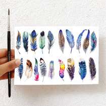 Magic original tattoo stickers Waterproof mens and womens Korean long-lasting fresh color feathers sexy temptation arm tattoos